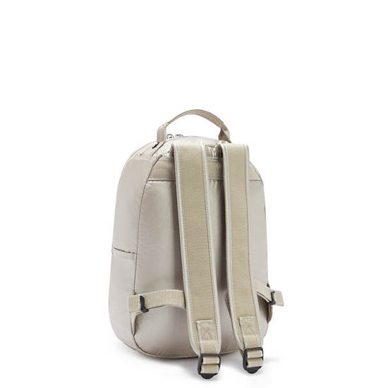 Kipling Seoul Small Metallic Tablet Backpacks Metallic Glow | CA 1610MQ